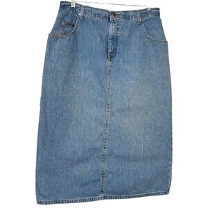 Vintage Delta Burke Jeanswear Long‎ Denim Blue Jean Skirt w/ Pockets Size 20